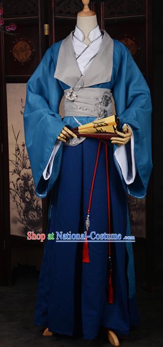 Traditional Chinese Ancient Nobility Childe Costume Cosplay Swordsman Hanfu Clothing for Men