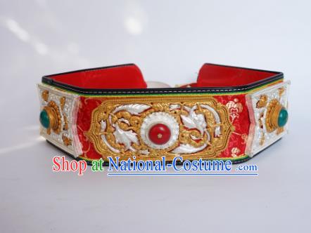 Chinese Traditional Zang Nationality Waist Accessories, China Tibetan Ethnic Waistband Belts for Men