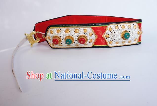 Chinese Traditional Zang Nationality Belts Waist Accessories, China Tibetan Ethnic Waistband for Men