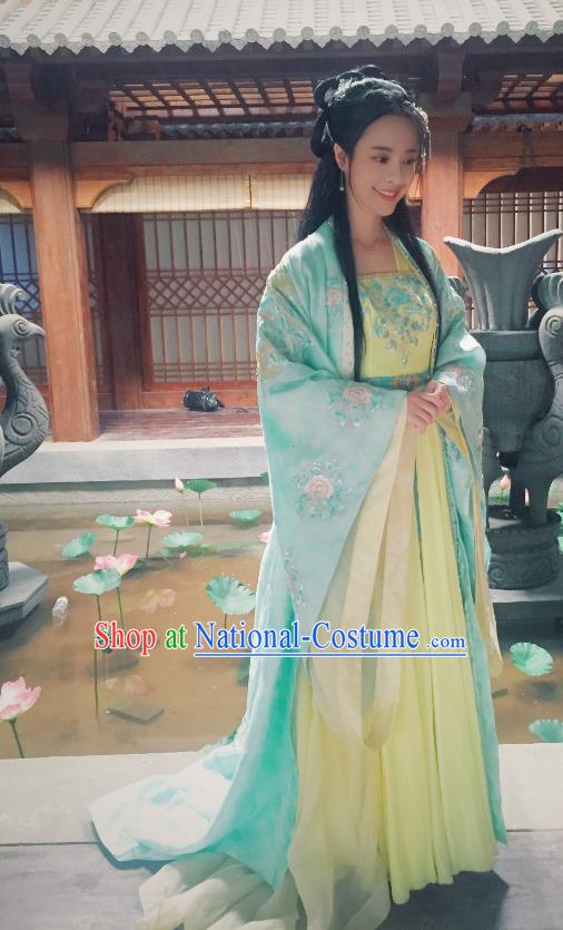 Chinese Ancient Northern and Southern Dynasties Nobility Lady Hanfu Dress Replica Costumes for Women