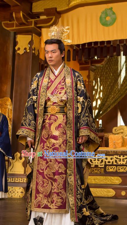 Chinese Ancient Emperor Costume Northern and Southern Dynasties Monarch Replica Costumes for Men