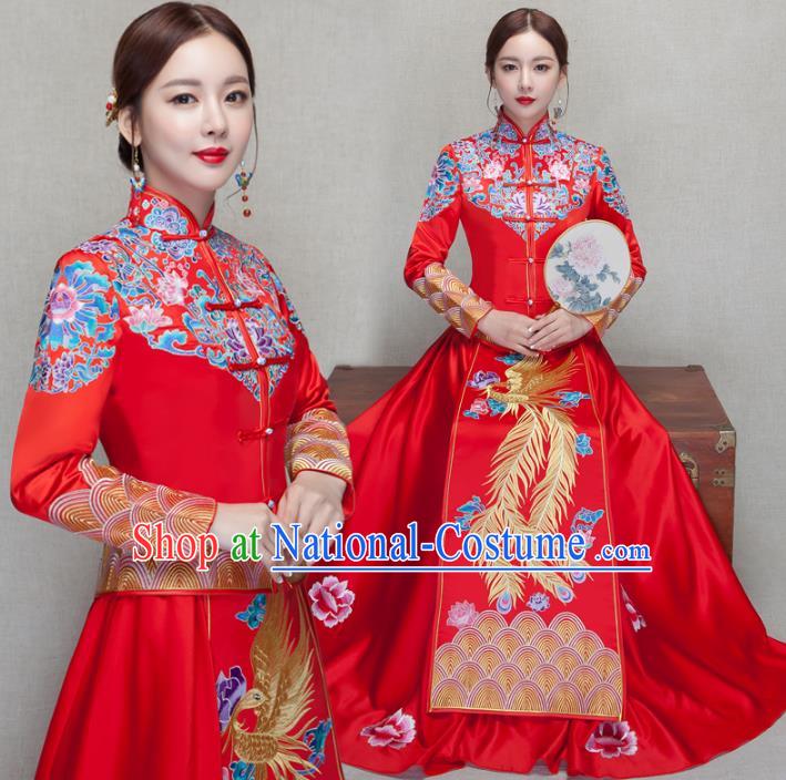 Traditional Chinese Wedding Costumes Traditional Xiuhe Suits Ancient Chinese bridal Full Dress