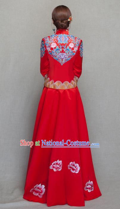 Traditional Chinese Wedding Costumes Traditional Xiuhe Suits Ancient Chinese bridal Full Dress