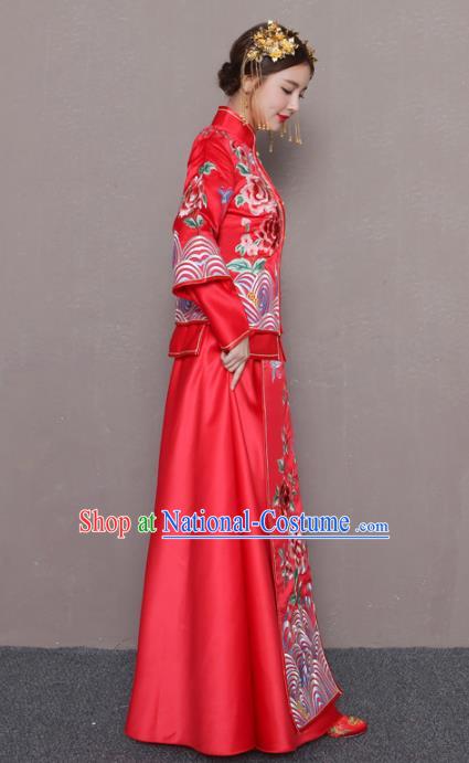 Traditional Chinese Wedding Costumes Traditional Xiuhe Suits Ancient Chinese bridal Full Dress