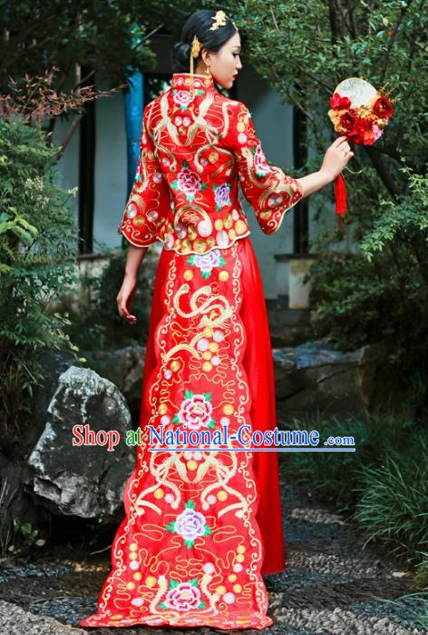 Traditional Chinese Wedding Costumes Traditional Xiuhe Suits Ancient Chinese bridal Full Dress