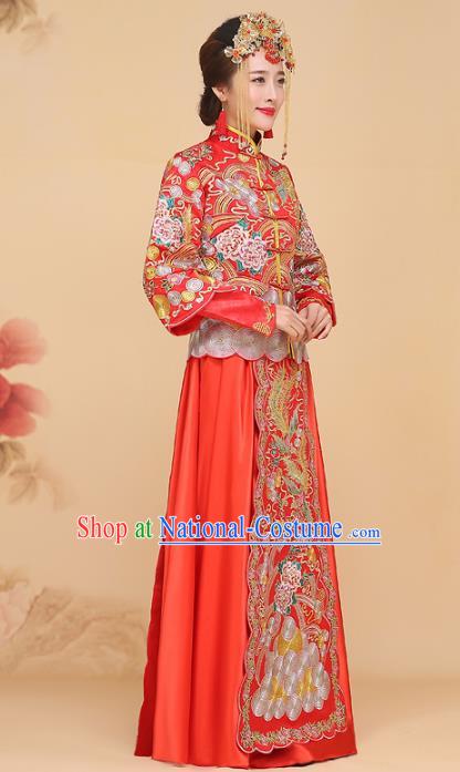 Traditional Chinese Wedding Costumes Traditional Xiuhe Suits Ancient Chinese bridal Full Dress