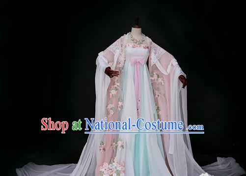 Chinese Traditional Palace Princess Costume Ancient Imperial Concubine Embroidered Hanfu Dress for Women