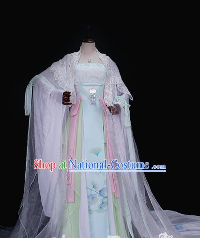 Traditional Chinese Tang Dynasty Palace Princess Costume Ancient Imperial Concubine Embroidered Hanfu Dress for Women