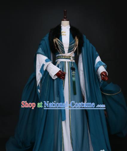 Chinese Ancient Prince Embroidered Costume Swordsman Clothing for Men