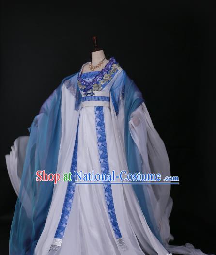 Chinese Ancient Palace Lady Hanfu Han Dynasty Imperial Concubine Queen Embroidered Historical Costumes for Women