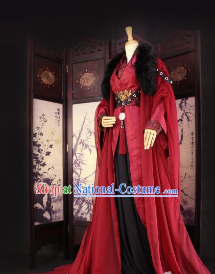 Chinese Ancient Palace Lady Hanfu Han Dynasty Imperial Concubine Queen Embroidered Historical Costumes for Women