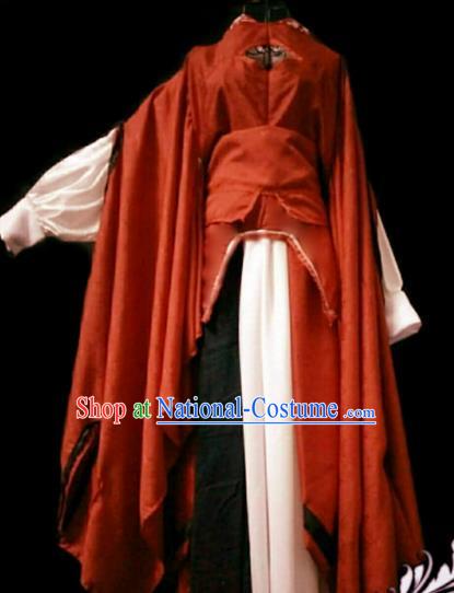 Chinese Ancient Cosplay Swordswoman Hanfu Dress Han Dynasty Heroine Costume for Women