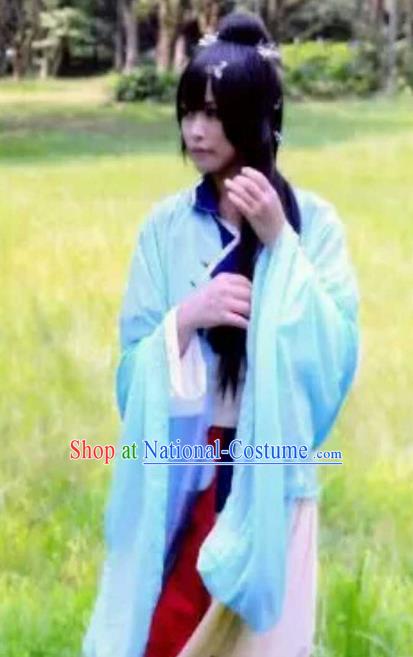 Chinese Ancient Knight-errant Embroidered Costume Swordsman Taoist Clothing for Men