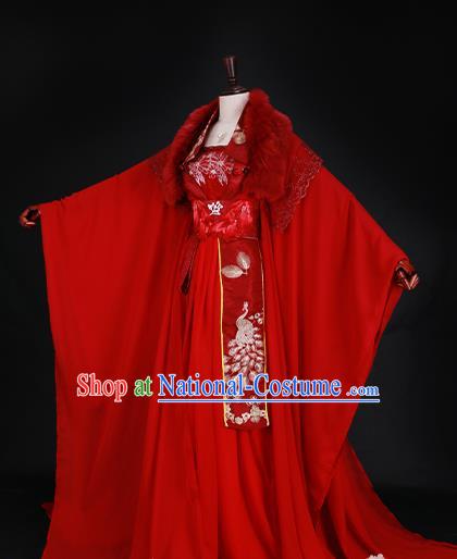 Chinese Ancient Palace Lady Hanfu Han Dynasty Imperial Concubine Queen Embroidered Historical Costumes for Women