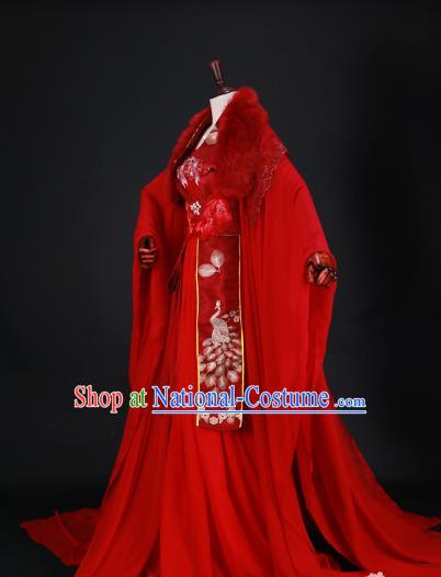 Chinese Ancient Palace Lady Hanfu Han Dynasty Imperial Concubine Queen Embroidered Historical Costumes for Women