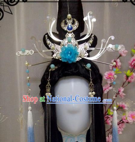 Chinese Traditional Handmade Princess Hair Accessories Ancient Hairpins Phoenix Coronet Headwear for Women