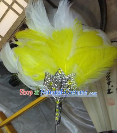 Chinese Traditional Handmade Feather Fans Military Counsellor Fans for Men