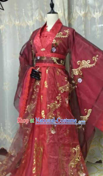 Chinese Ancient Palace Lady Hanfu Han Dynasty Imperial Concubine Queen Embroidered Historical Costumes for Women