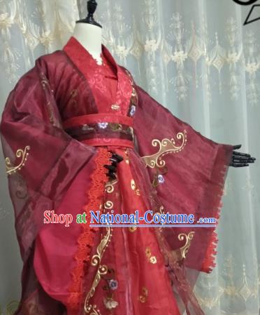 Chinese Ancient Palace Lady Hanfu Han Dynasty Imperial Concubine Queen Embroidered Historical Costumes for Women