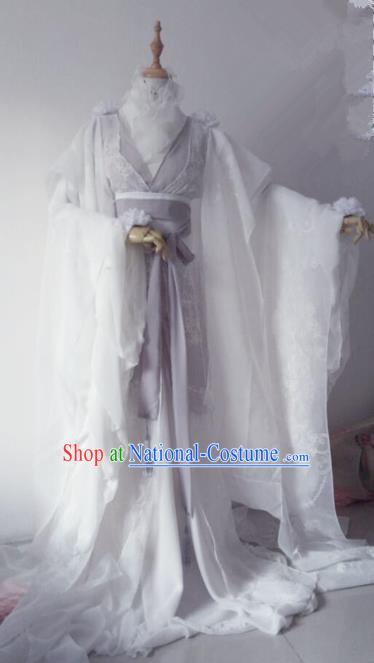 Chinese Ancient Cosplay Knight Costume Han Dynasty Swordswoman Embroidered Hanfu Dress for Women