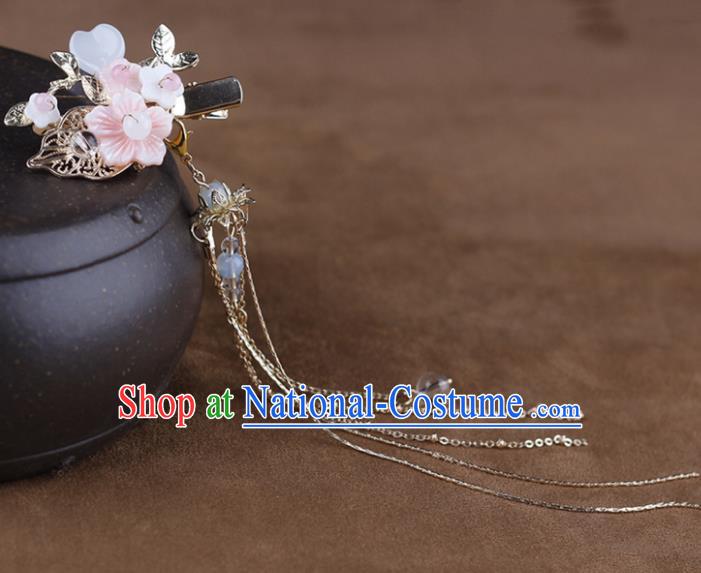 Chinese Traditional Handmade Hair Accessories Ancient Moon Hairpins Hanfu Tassel Hair Claw for Women