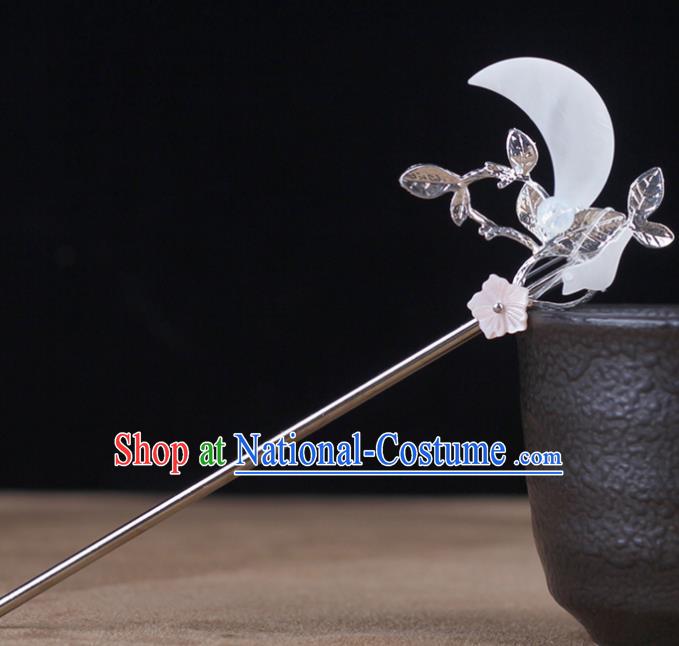 Chinese Traditional Handmade Hair Accessories Ancient Hairpins Hanfu Moon Hair Clip for Women