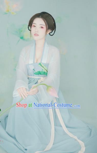 Traditional Chinese Ancient Palace Lady Dress Tang Dynasty Princess Embroidered Costume for Women