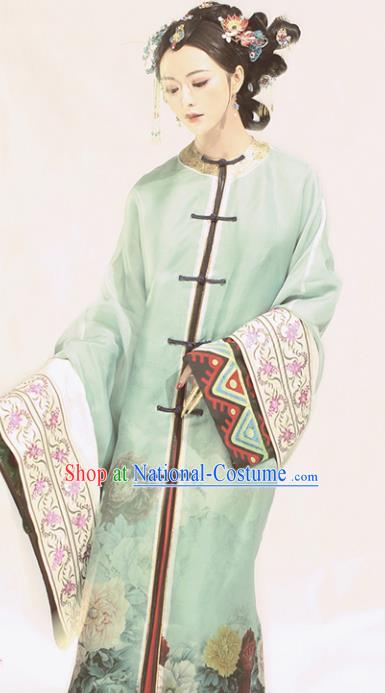 Chinese Ancient Nobility Lady Hanfu Dress Traditional Qing Dynasty Young Mistress Embroidered Costume for Women