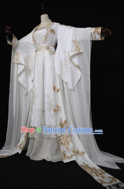 Chinese Ancient Cosplay Queen Costume Han Dynasty Princess Embroidered Hanfu Dress for Women