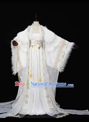 Chinese Ancient Cosplay Queen Costume Tang Dynasty Empress Embroidered Hanfu Dress for Women