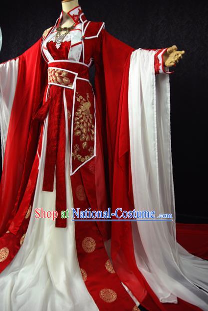 Chinese Ancient Palace Lady Hanfu Han Dynasty Imperial Concubine Queen Embroidered Historical Costumes for Women