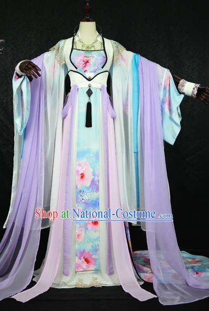 Chinese Ancient Cosplay Imperial Consort Costume Tang Dynasty Queen Embroidered Hanfu Dress for Women