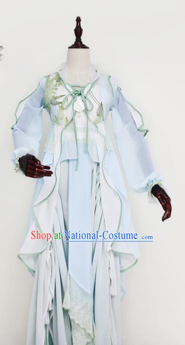 Chinese Ancient Cosplay Swordswoman Costume Tang Dynasty Court Maid Embroidered Hanfu Dress for Women