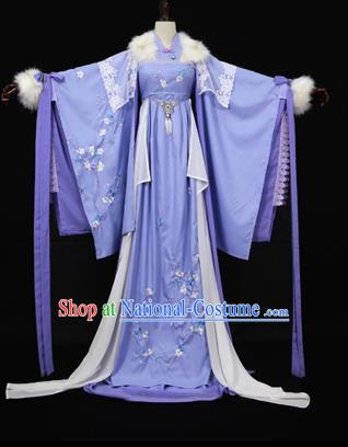 Chinese Ancient Cosplay Queen Swordswoman Costume Han Dynasty Imperial Consort Embroidered Hanfu Dress for Women