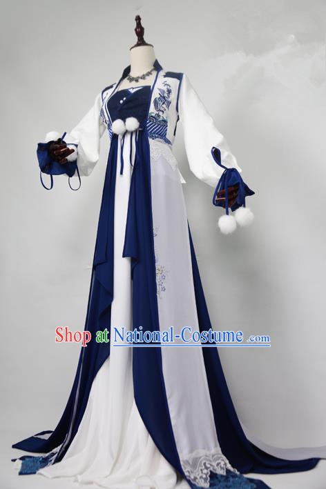 Chinese Ancient Palace Lady Hanfu Han Dynasty Imperial Concubine Queen Embroidered Historical Costumes for Women