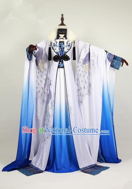 Chinese Ancient Cosplay Swordswoman Costume Ming Dynasty Nobility Lady Embroidered Hanfu Dress for Women