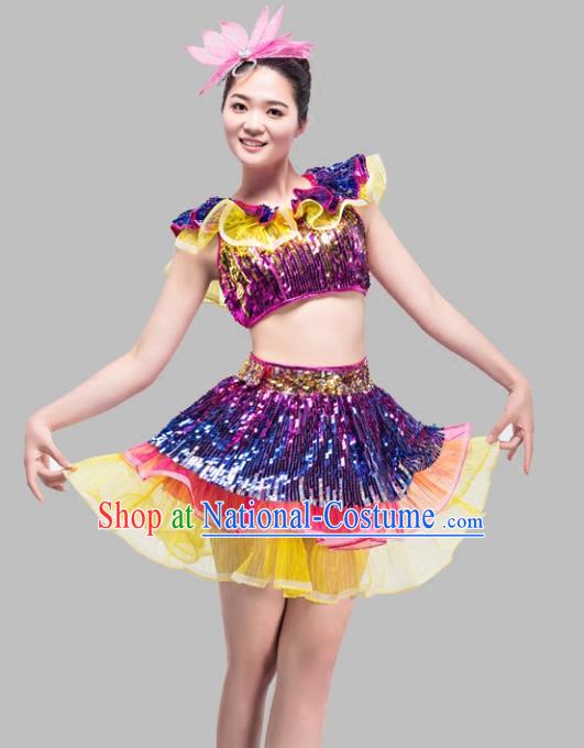 Top Grade Stage Performance Jazz Dance Costume Chorus Modern Dance Bubble Dress for Women