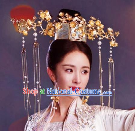 Chinese Traditional Handmade Hair Accessories Queen Phoenix Coronet Ancient Hairpins Complete Set for Women