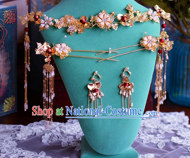 Chinese Traditional Handmade Hair Accessories Ancient Hair Clasp Tassel Hairpins Complete Set for Women