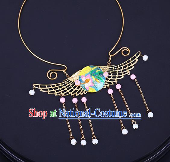 Traditional Chinese Jewelry Accessories Lotus Necklace Ancient Hanfu Tassel Necklet for Women