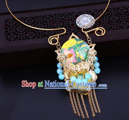 Traditional Chinese Jewelry Accessories Lotus Necklace Ancient Hanfu Necklet for Women