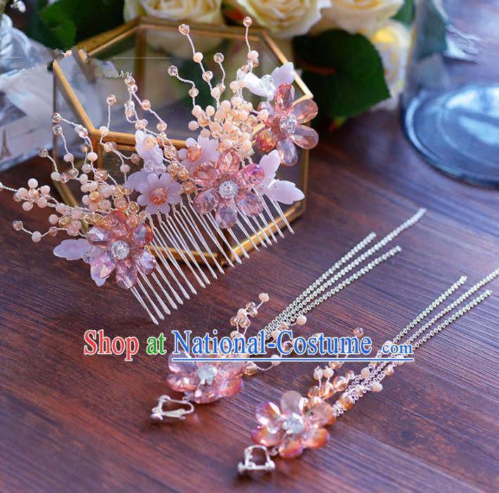 Chinese Traditional Handmade Hair Accessories Ancient Hair Comb and Earrings for Women