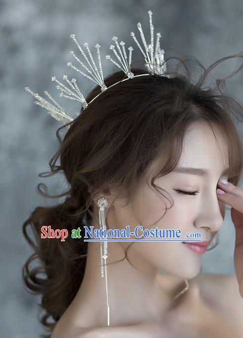 Baroque Style Hair Jewelry Accessories Bride Royal Crown Princess Crystal Imperial Crown and Earrings for Women