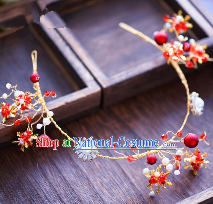 Top Grade Handmade Hair Accessories Bride Golden Hair Clasp Headwear for Women