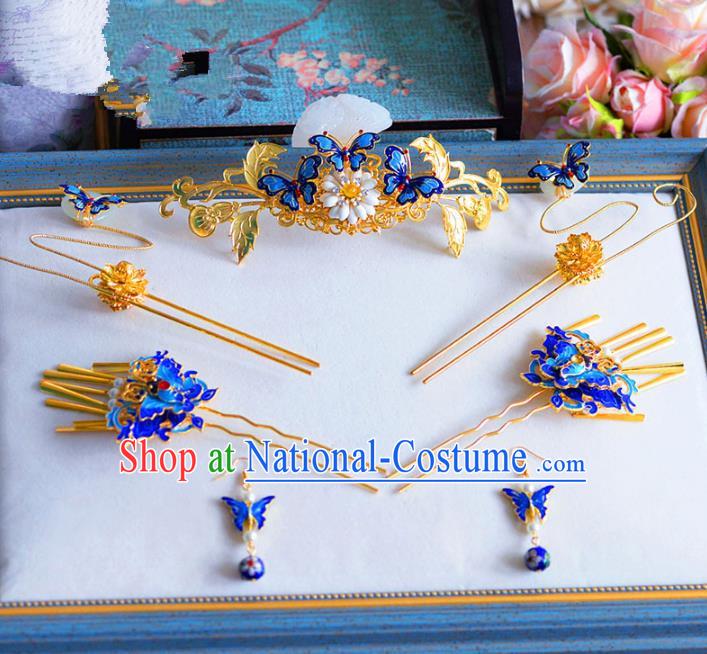 Chinese Ancient Hair Jewelry Accessories Hairpins Headwear Headdress Royal Crown for Women