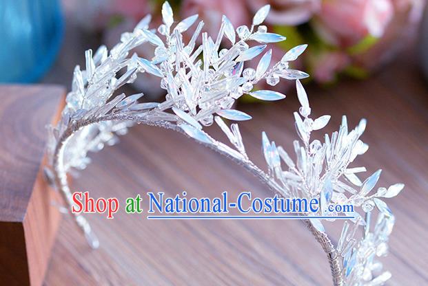 Top Grade Handmade Baroque Hair Accessories Bride Crystal Royal Crown Headwear for Women