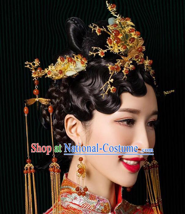 Chinese Ancient Hair Jewelry Accessories Hairpins Headwear Headdress Royal Crown for Women