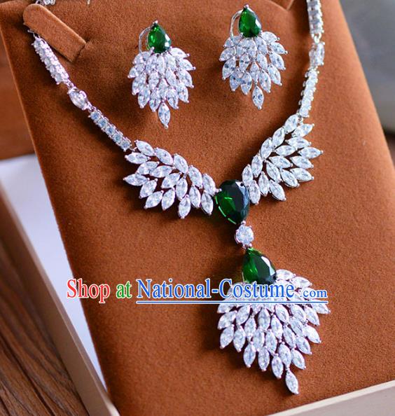 Top Grade Handmade Wedding Jewelry Accessories Crystal Necklace and Earrings for Women