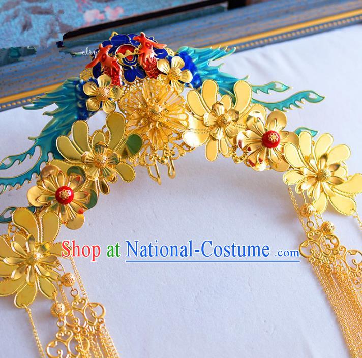 Chinese Ancient Hair Jewelry Accessories Hairpins Headwear Headdress Royal Crown for Women