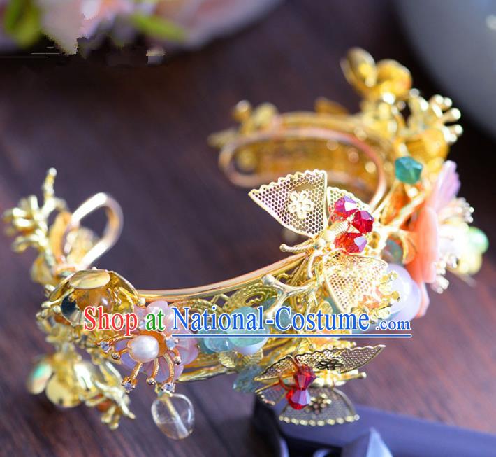 Top Grade Handmade Jewelry Accessories Chinese Ancient Bride Butterfly Bracelet Hanfu Bangle for Women